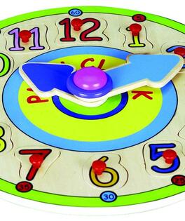 ZEGAR edukacyjne drewniana układanka z uchwytami puzzle Marko